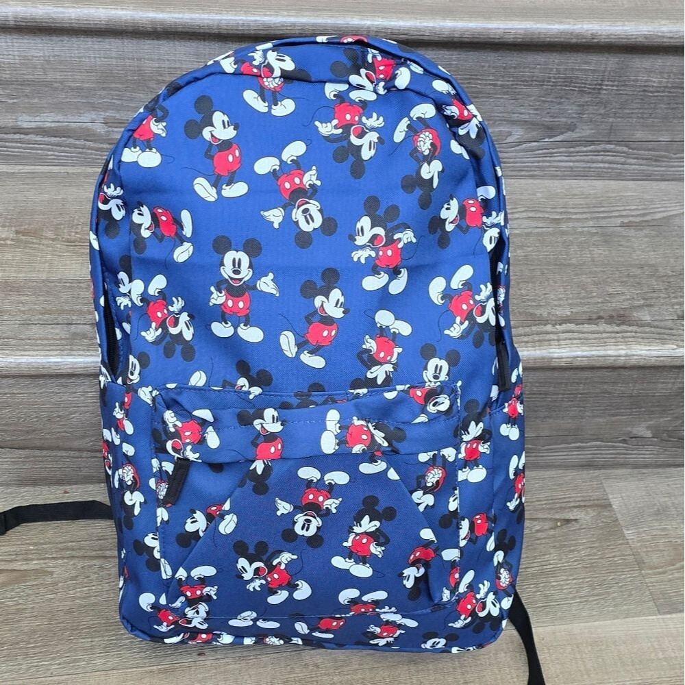 Disney Mickey Mouse Blue print  Backpack full size NWT